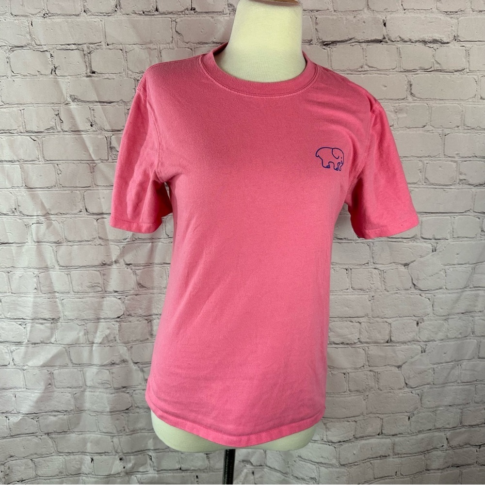 Ivory Ella Vibrant Pink cotton Tee coquette beach summer Elephant  womens XS